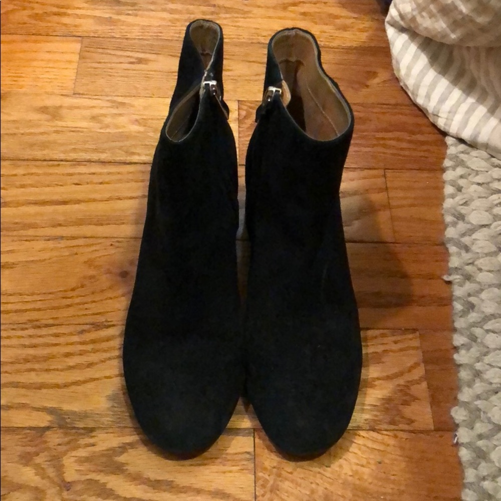 Black suede booties